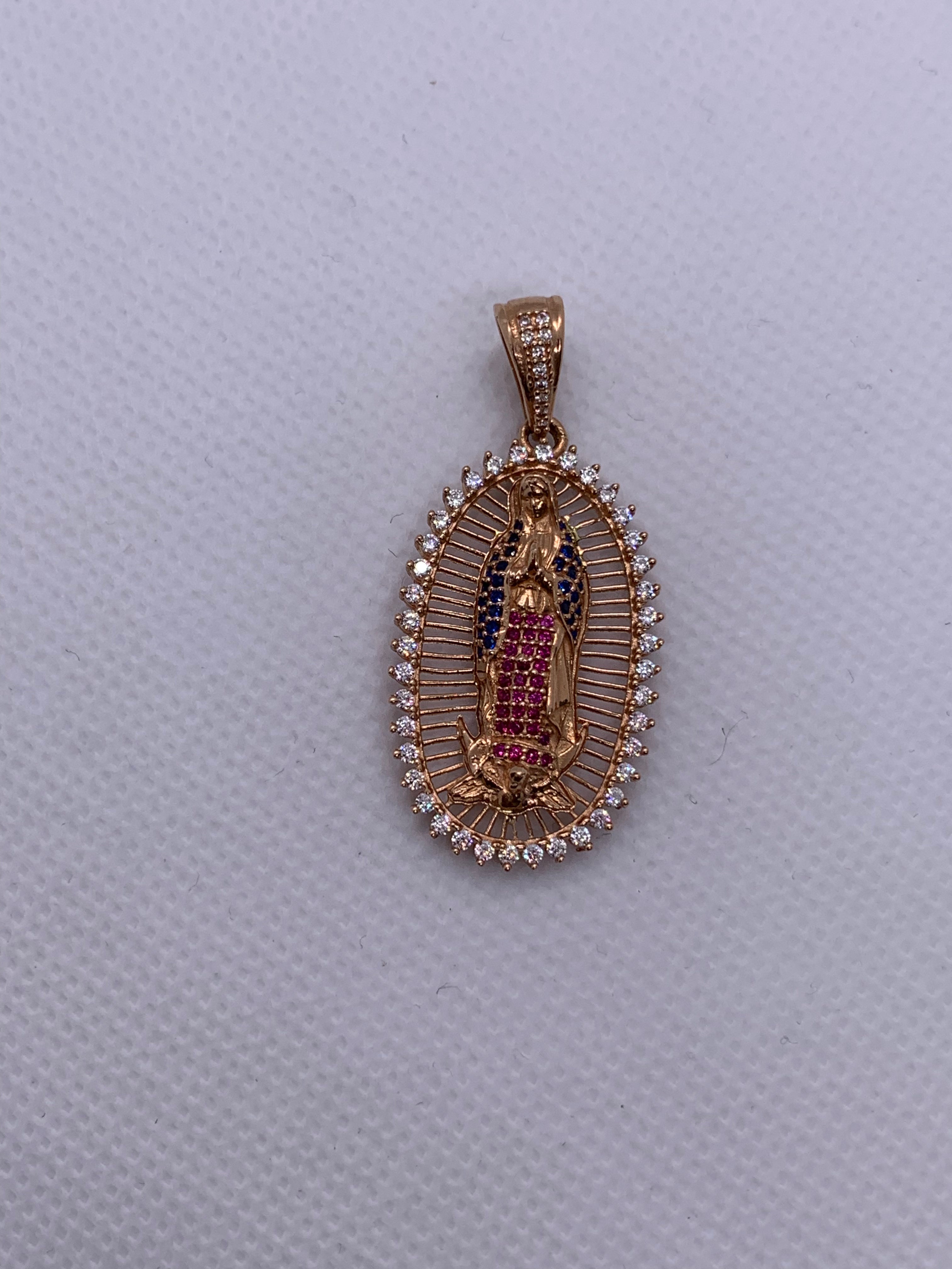 Dije Virgen Protección Brillosa